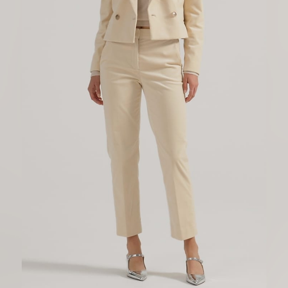J. Crew Tall Kate straight leg pant in stretch velvet - Buff Clay - 4
